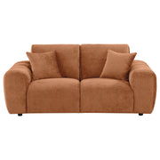 Burnett Chenille Upholstered Wide Arm Loveseat Burnt Orange - detail 3
