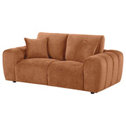 Burnett Chenille Upholstered Wide Arm Loveseat Burnt Orange - detail 4