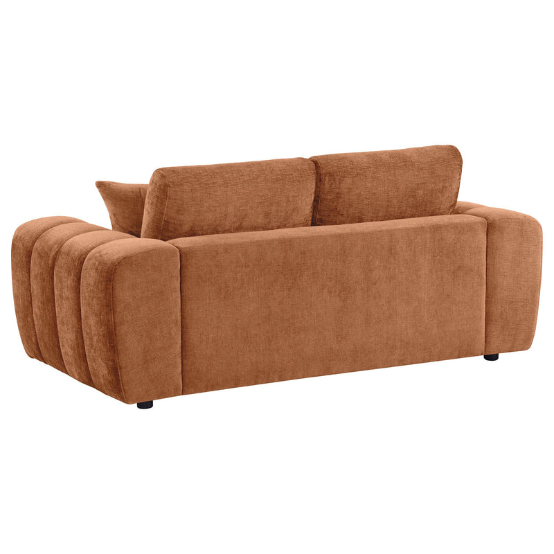 Burnett Chenille Upholstered Wide Arm Loveseat Burnt Orange - detail 6