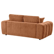 Burnett Chenille Upholstered Wide Arm Loveseat Burnt Orange - detail 7
