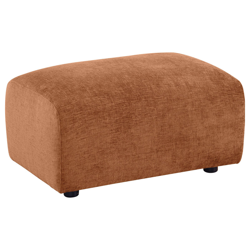 Burnett Chenille Upholstered Ottoman Burnt Orange - alternate view