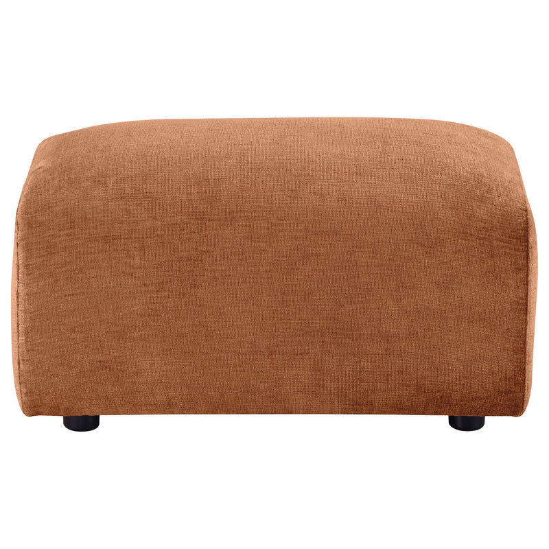 Burnett Chenille Upholstered Ottoman Burnt Orange - detail 3