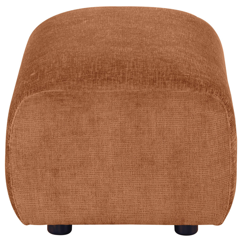 Burnett Chenille Upholstered Ottoman Burnt Orange - detail 4