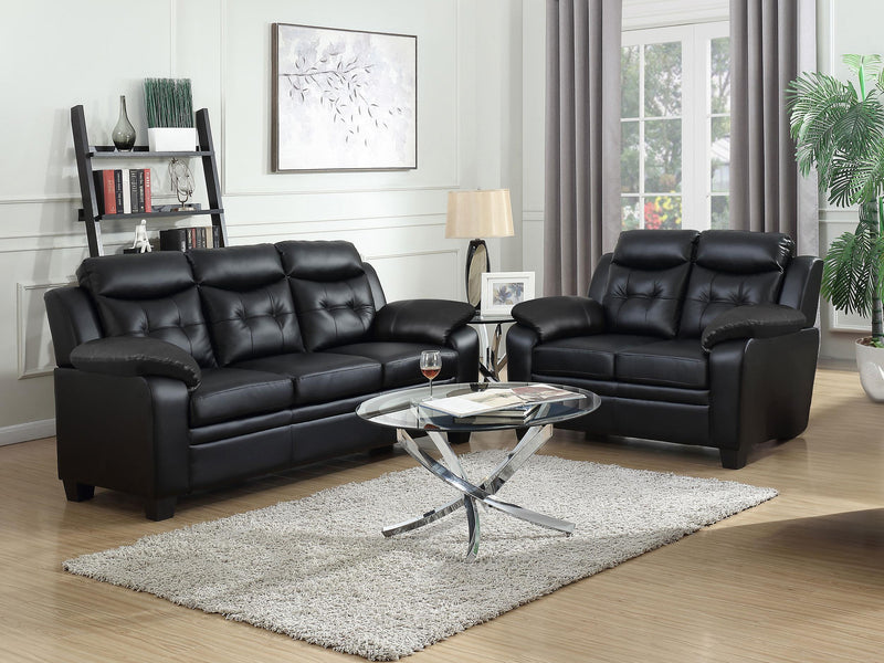Finley 2-piece Upholstered Padded Arm Tufted Sofa Set