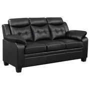 Finley 3-piece Upholstered Padded Arm Tufted Sofa Set Black - detail 3