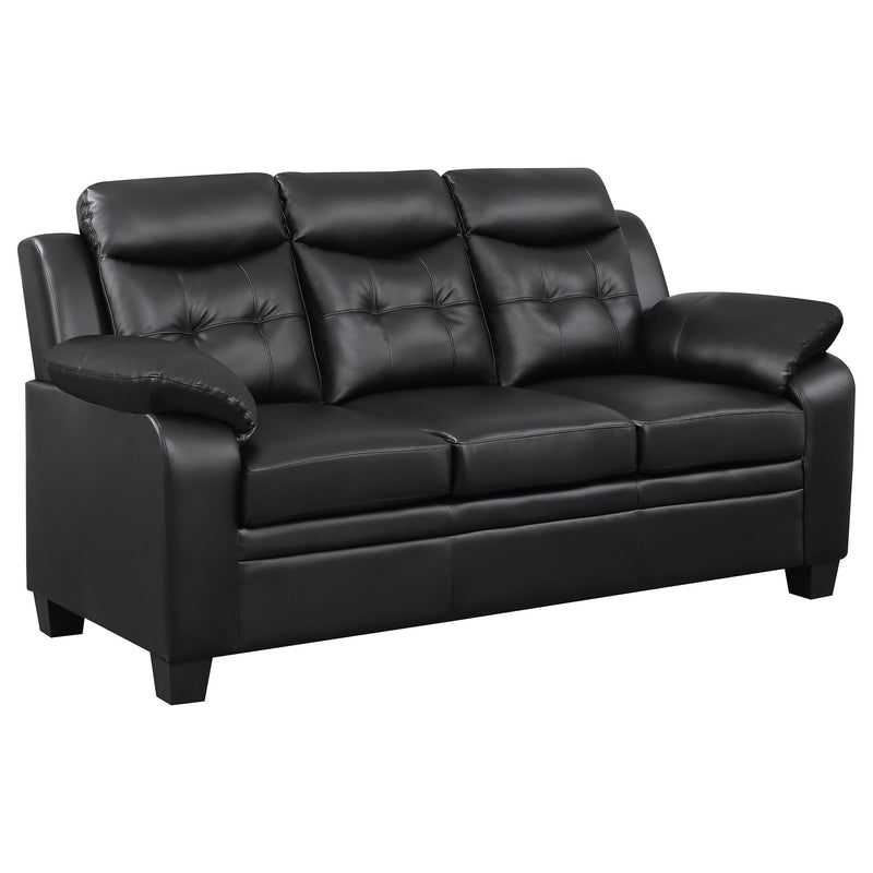 Finley 3-piece Upholstered Padded Arm Tufted Sofa Set Black - detail 3