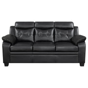 Finley 3-piece Upholstered Padded Arm Tufted Sofa Set Black - detail 4