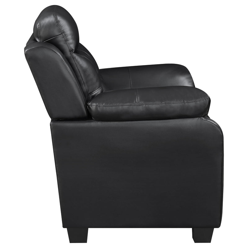 Finley 3-piece Upholstered Padded Arm Tufted Sofa Set Black - detail 6