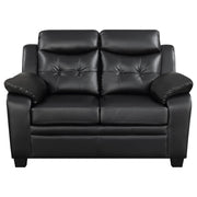Finley 3-piece Upholstered Padded Arm Tufted Sofa Set Black - detail 8