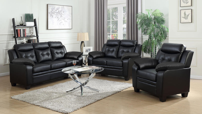 Finley Upholstered Padded Arm Tufted Loveseat