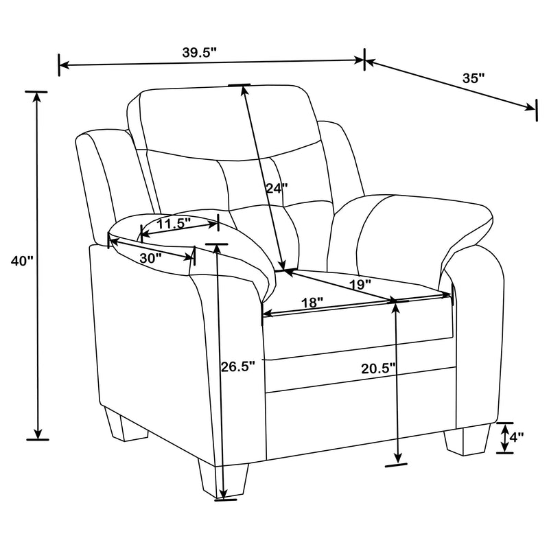 Finley Upholstered Padded Arm Tufted Accent Chair