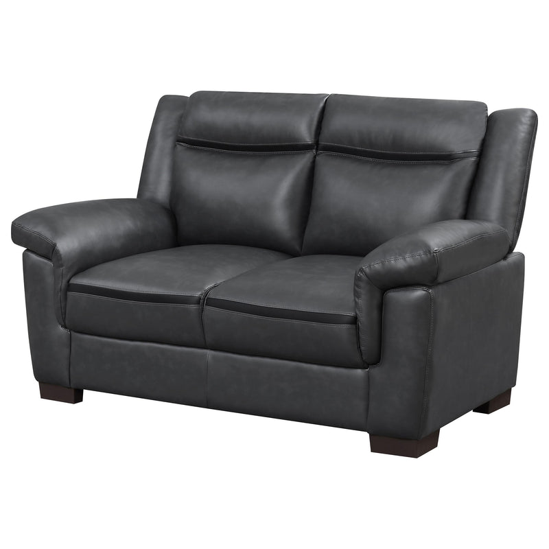 Arabella Upholstered Padded Arm Loveseat Grey - detail 4