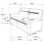 Arabella Upholstered Padded Arm Loveseat Grey - detail 6