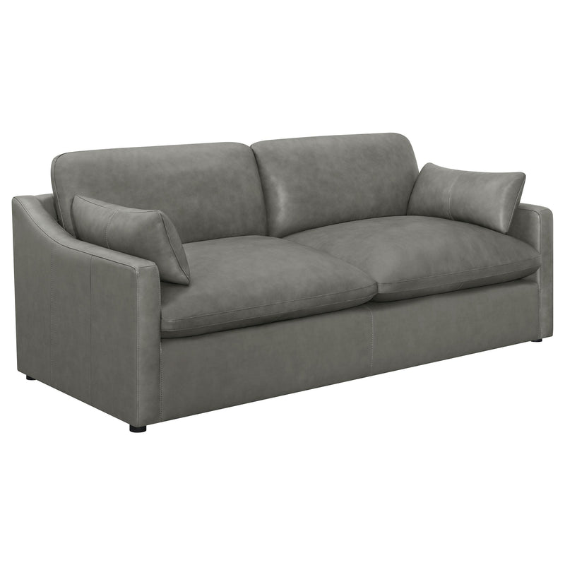 Grayson Leather Upholstered Sloped Arm Sofa