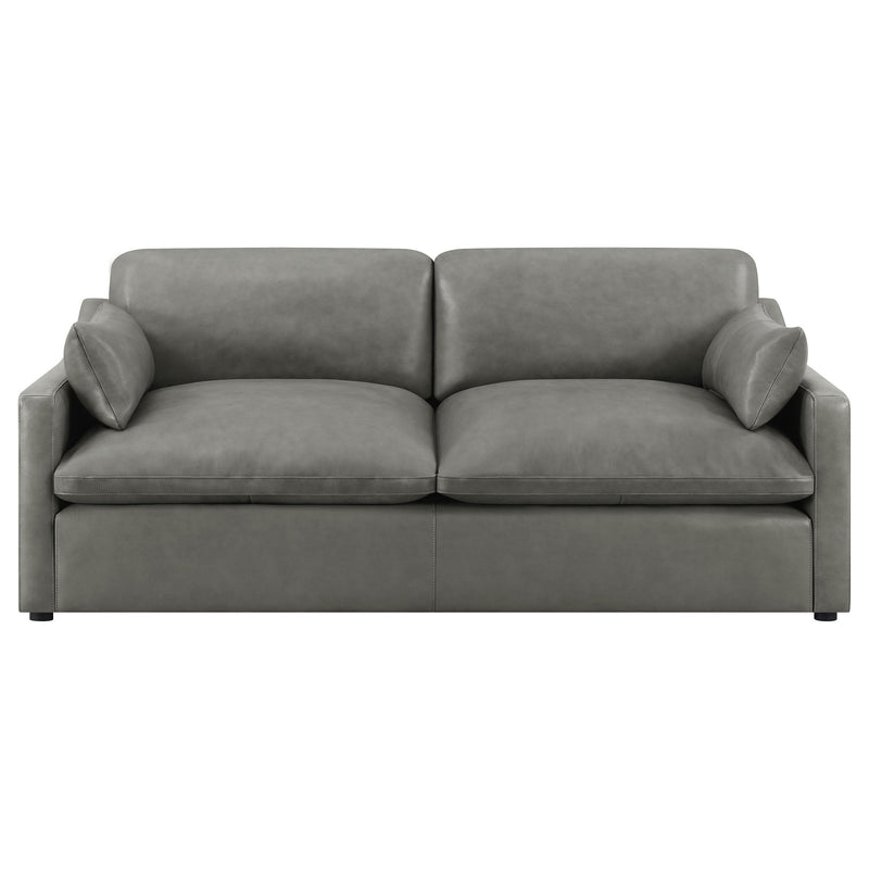 Grayson Leather Upholstered Sloped Arm Sofa