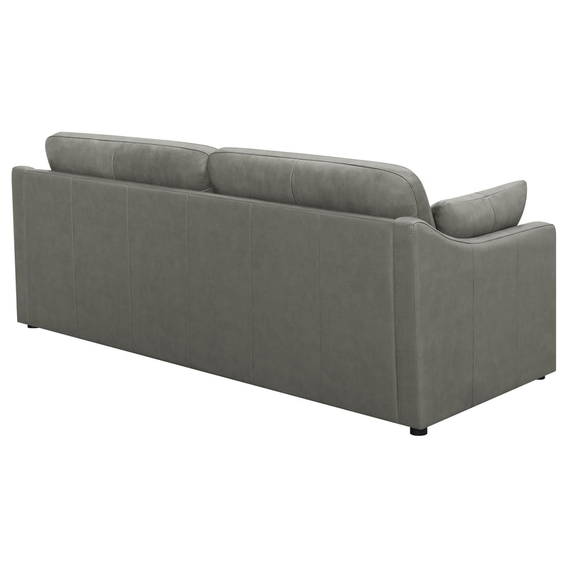 Grayson Leather Upholstered Sloped Arm Sofa