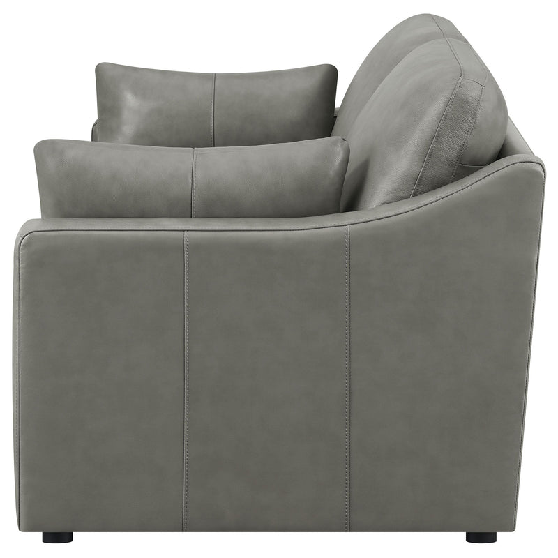 Grayson Leather Upholstered Sloped Arm Loveseat