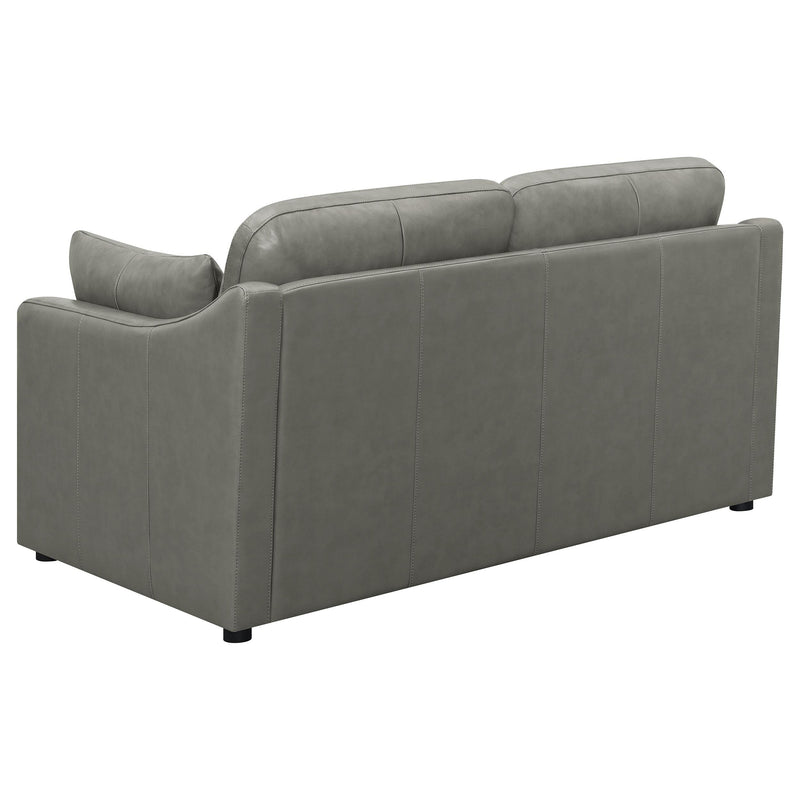 Grayson Leather Upholstered Sloped Arm Loveseat