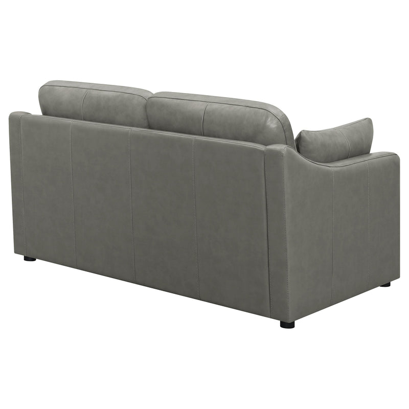 Grayson Leather Upholstered Sloped Arm Loveseat