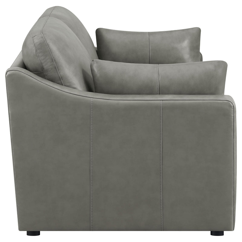 Grayson Leather Upholstered Sloped Arm Loveseat