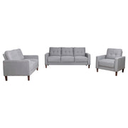 Bowen 3-piece Upholstered Track Arm Tufted Sofa Set Grey - alternate view