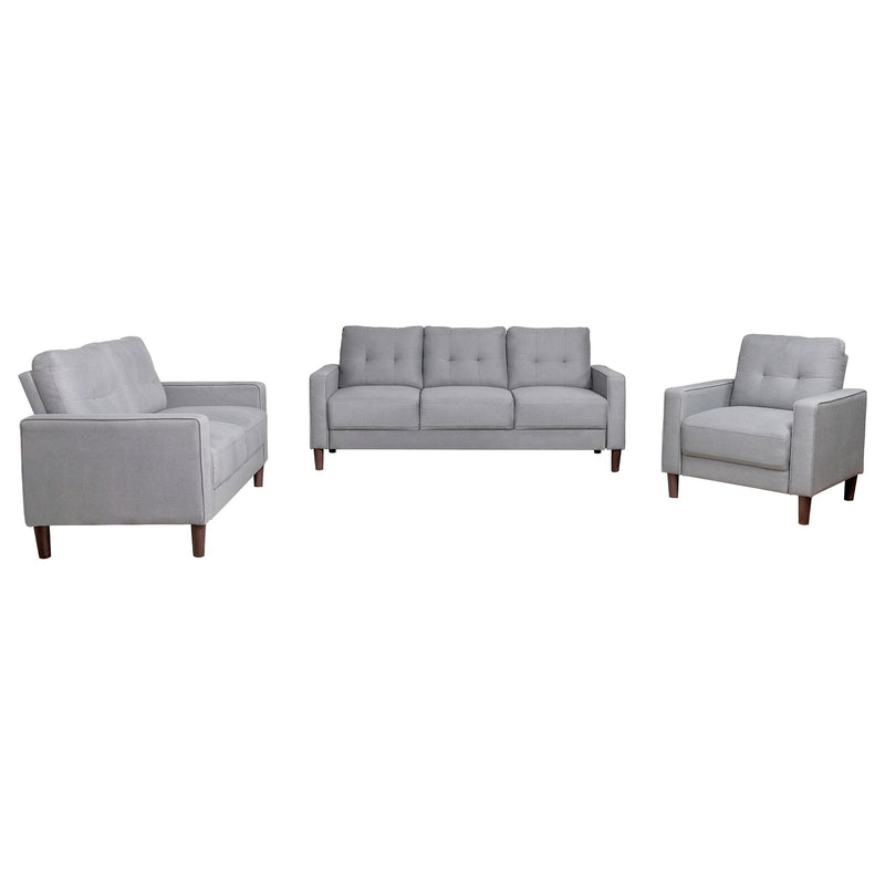 Bowen 3-piece Upholstered Track Arm Tufted Sofa Set Grey - alternate view