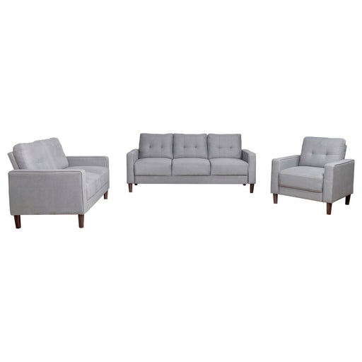 Bowen 3-piece Upholstered Track Arm Tufted Sofa Set Grey - alternate view