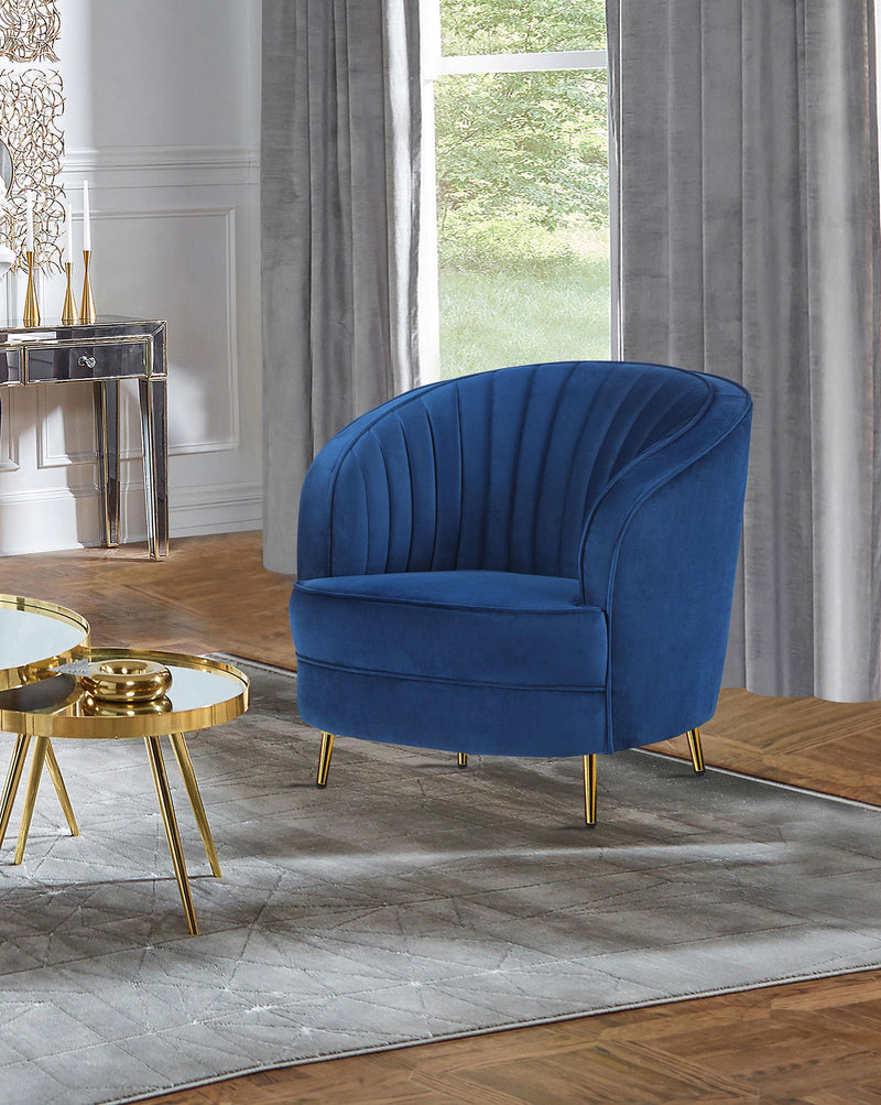 Sophia Upholstered Channel Tufted Barrel Accent Chair