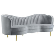 Sophia 3-piece Upholstered Channel Tufted Sofa Set Grey - detail 3