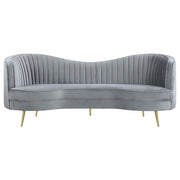Sophia 3-piece Upholstered Channel Tufted Sofa Set Grey - detail 4