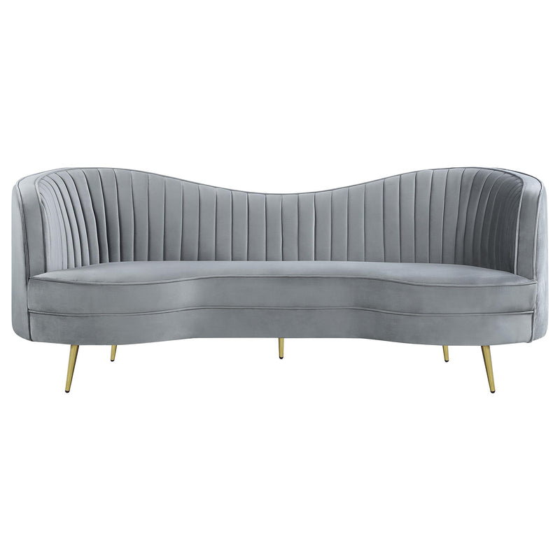 Sophia 3-piece Upholstered Channel Tufted Sofa Set Grey - detail 4