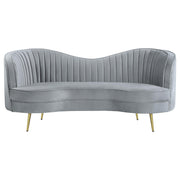 Sophia 3-piece Upholstered Channel Tufted Sofa Set Grey - detail 7