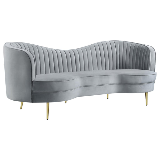 Sophia Upholstered Channel Tufted Sofa Grey - alternate view