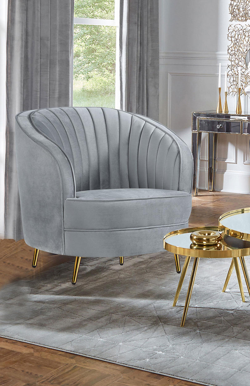 Sophia Upholstered Channel Tufted Barrel Accent Chair