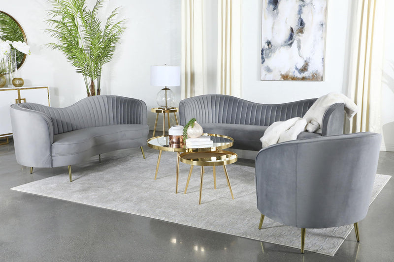 Sophia Upholstered Channel Tufted Barrel Accent Chair