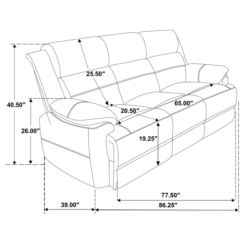Ellington 2-piece Upholstered Padded Arm Sofa Set