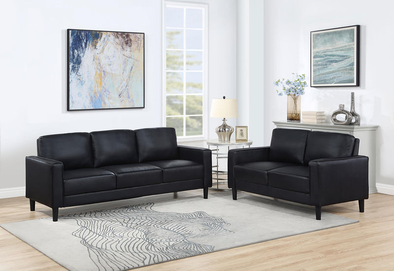 Ruth 2-piece Upholstered Track Arm Sofa Set