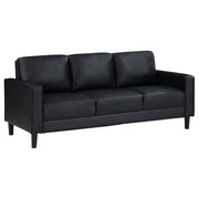 Ruth 3-piece Upholstered Track Arm Sofa Set Black - detail 3