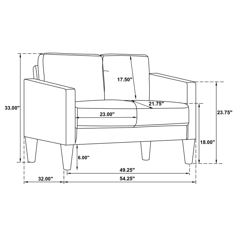 Ruth 3-piece Upholstered Track Arm Sofa Set