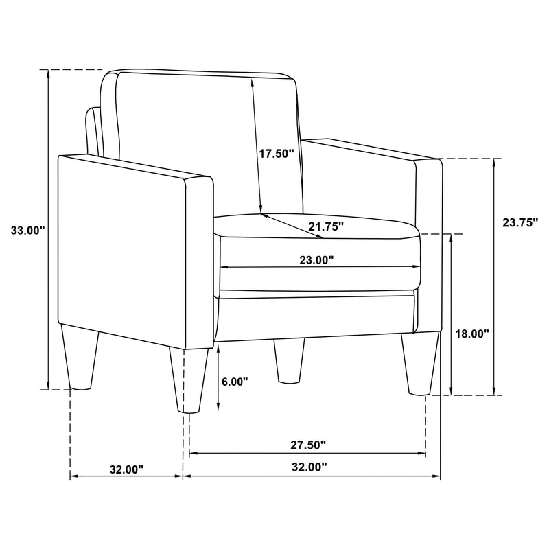 Ruth 3-piece Upholstered Track Arm Sofa Set