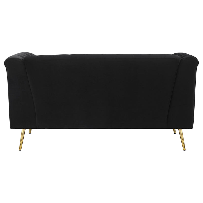 Holly Upholstered Tuxedo Arm Tufted Loveseat