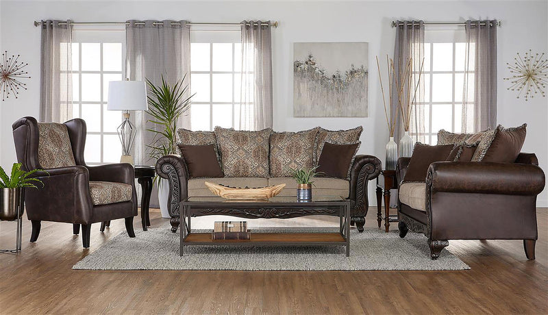 Elmbrook Upholstered Rolled Arm Loveseat