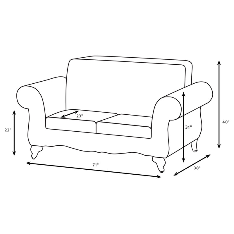 Elmbrook Upholstered Rolled Arm Loveseat