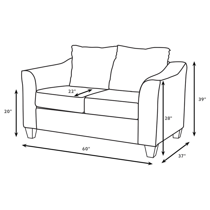 Salizar 2-piece Upholstered Flared Arm Sofa Set