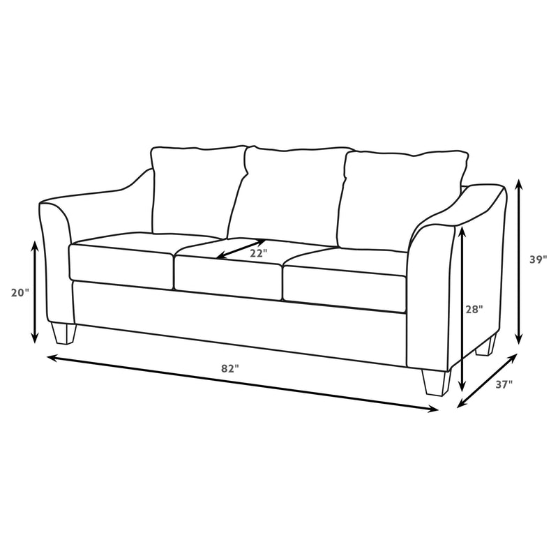 Salizar 3-piece Upholstered Flared Arm Sofa Set