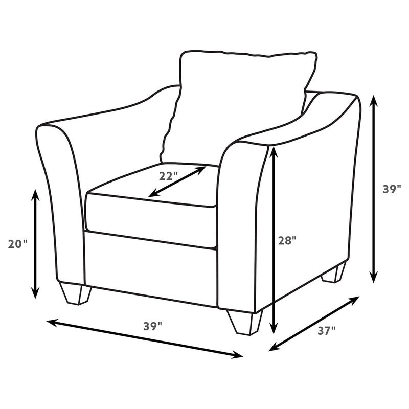 Salizar 3-piece Upholstered Flared Arm Sofa Set