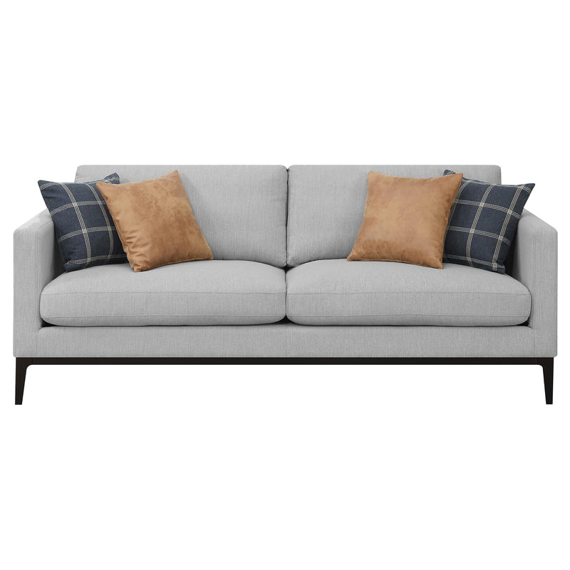 Apperson 3-piece Upholstered Track Arm Sofa Set Light Grey - detail 4