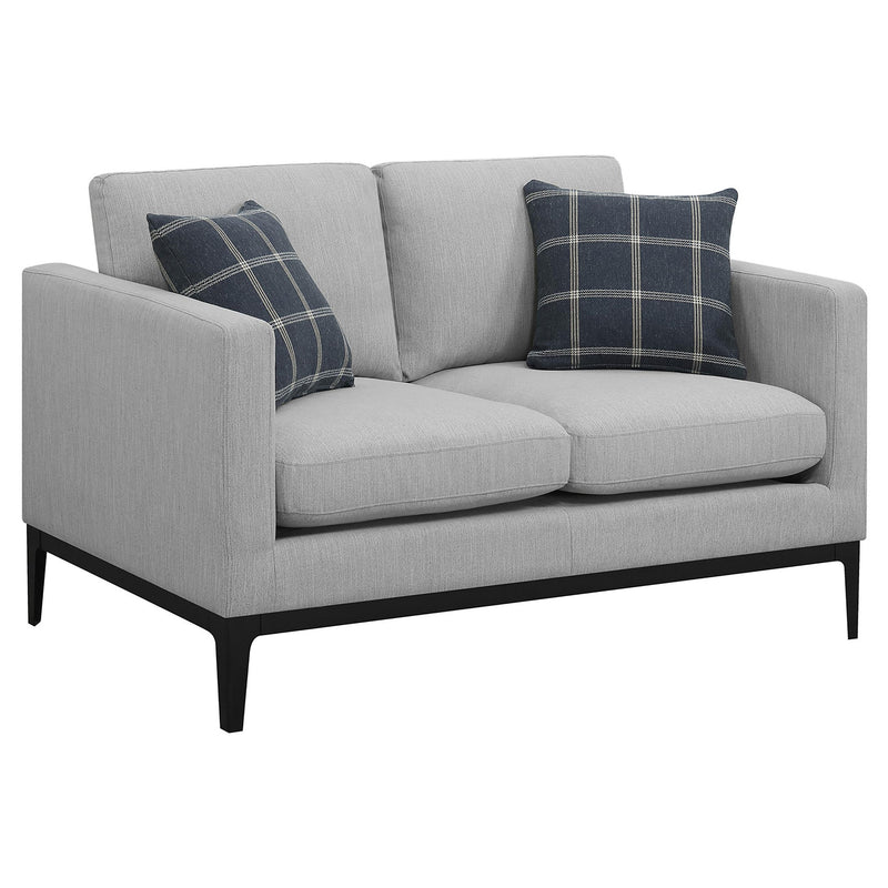 Apperson Upholstered Track Arm Loveseat Light Grey - alternate view
