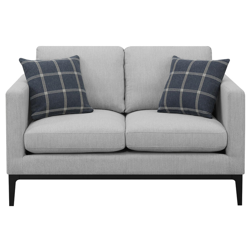 Apperson Upholstered Track Arm Loveseat Light Grey - detail 3