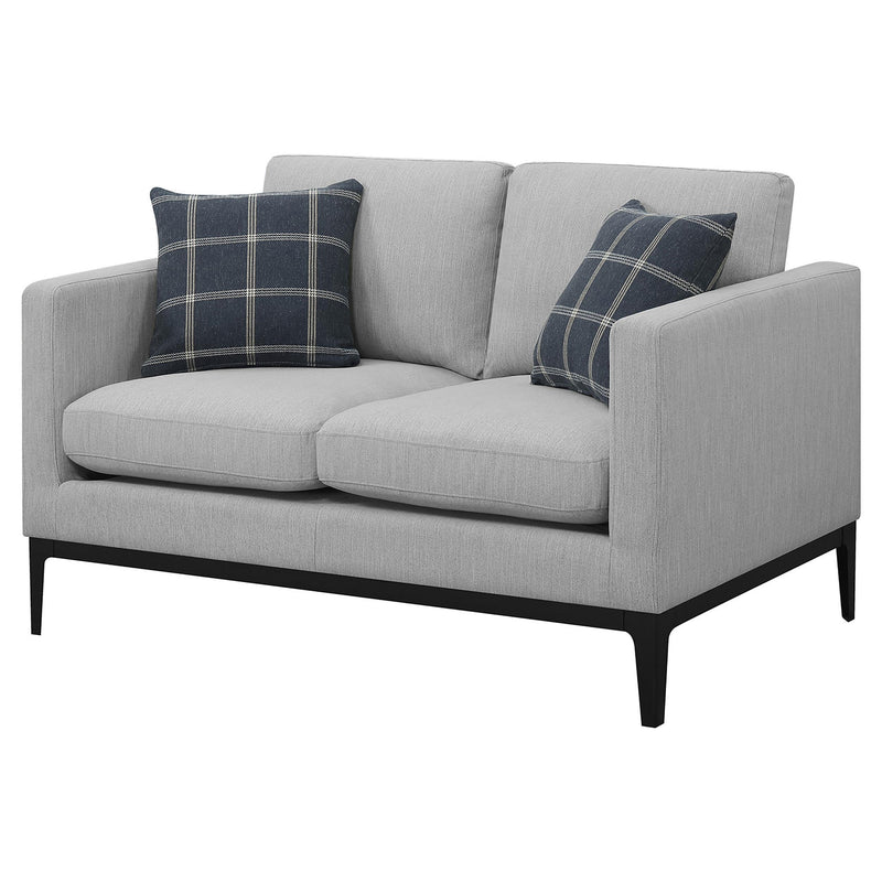 Apperson Upholstered Track Arm Loveseat Light Grey - detail 4